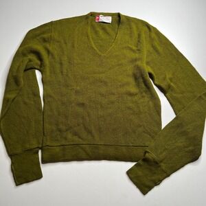 Vintage Gary‎ Player Puritan V-Neck Sweater Olive Green Orlon 1960s Mens S